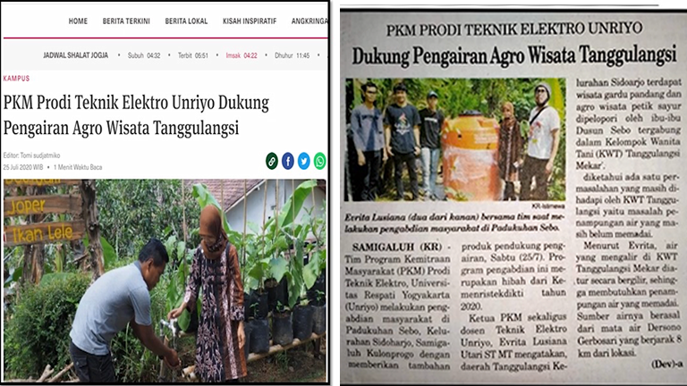 Tim PKM Teknik Elektro Dukung Pengairan Agro Wisata Tanggulangsi